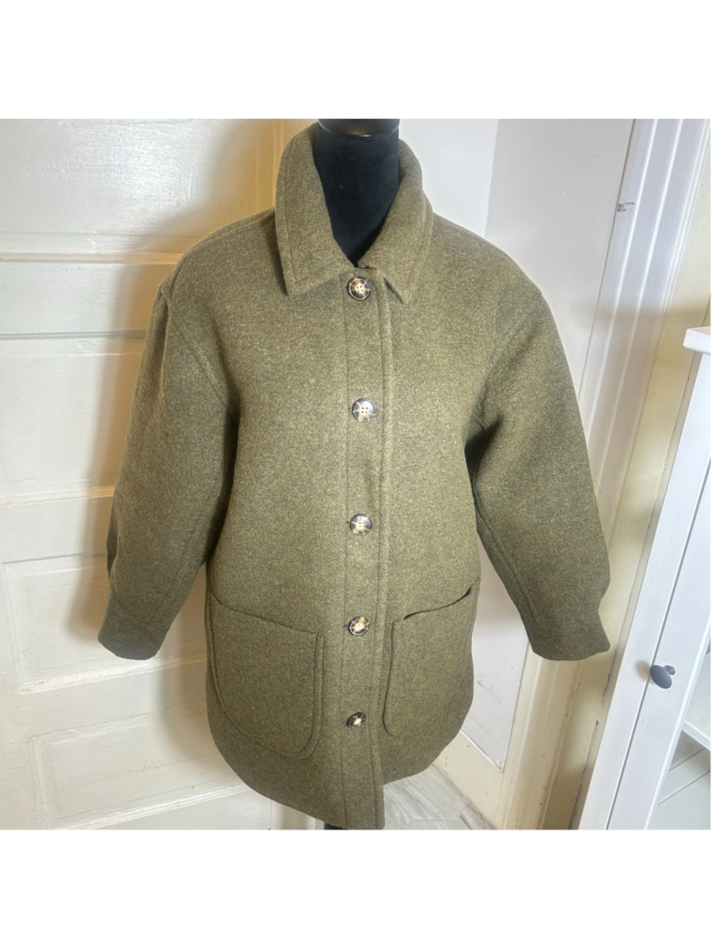 Madewell Wool-Blend Button-Front Jacket Size M Unisex Autumn Cosy Outdoor Fall